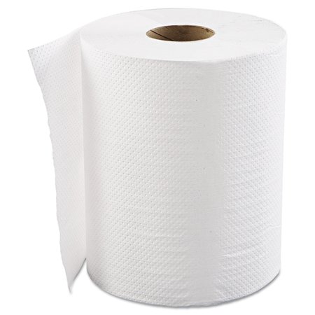 GEN Hardwound Paper Towels, 1 Ply, Continuous Roll Sheets, 600 ft, White, 12 PK GENHWTWHI